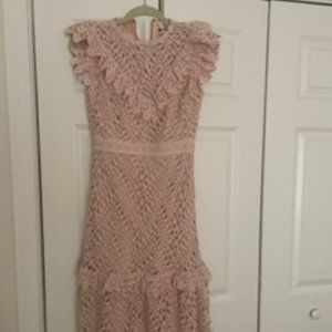 Ivory Blush Lace Midi Dress - Size S
